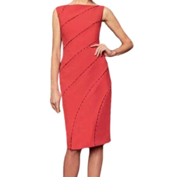 NWT Alexander by Daymor 969 Metallic Beaded Homecoming Dress Red Size 8 - Picture 1 of 6